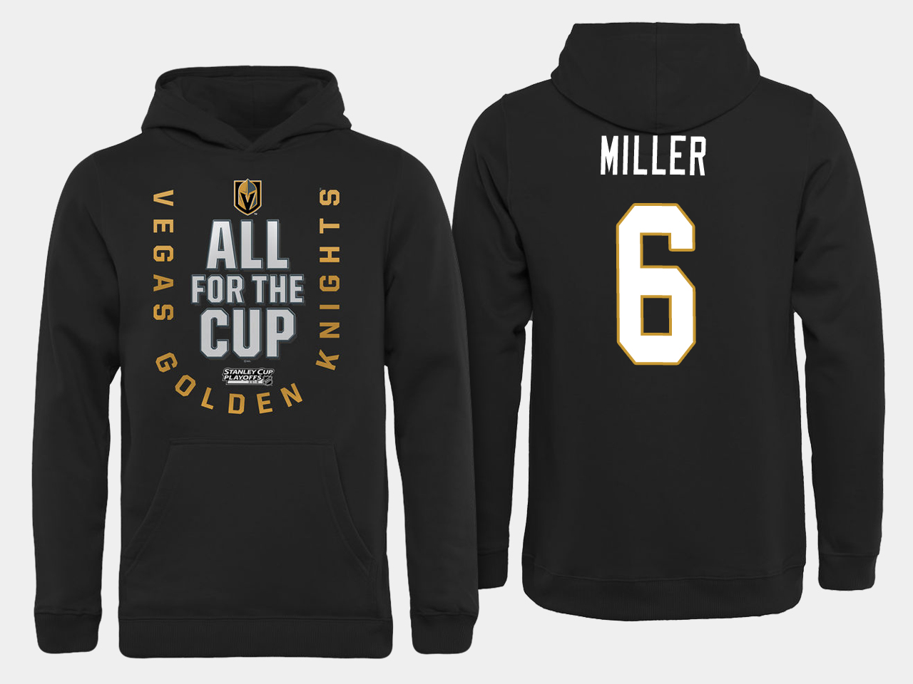 Men NHL Vegas Golden Knights 6 Miller All for the Cup hoodie